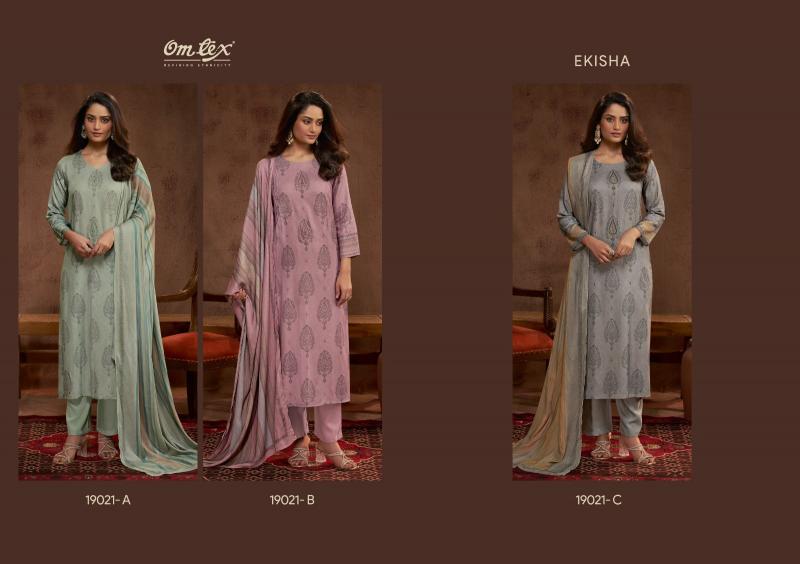 Omtex ekisha chiffon dress material wholesale price